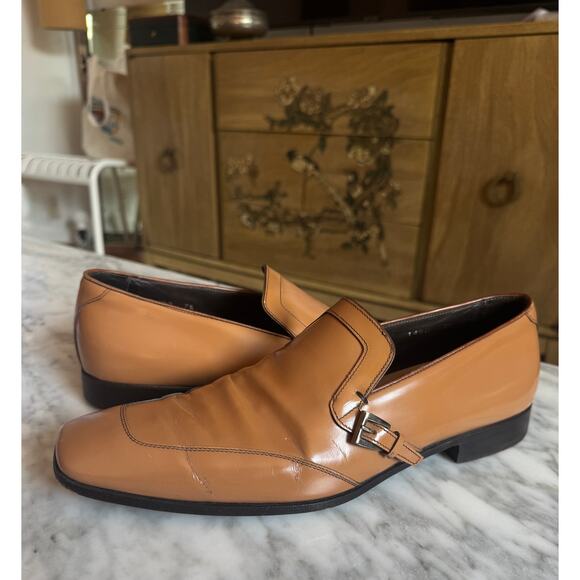 Prada Light Brown Patent Leather Dress Loafers - Picture 2 of 7